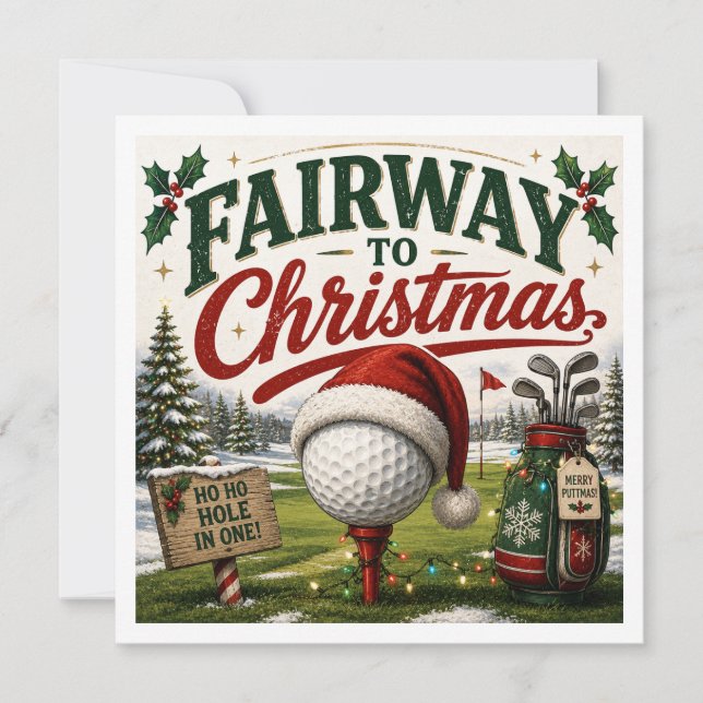 Dicho divertido de Navidad de golf para golfista (Anverso)