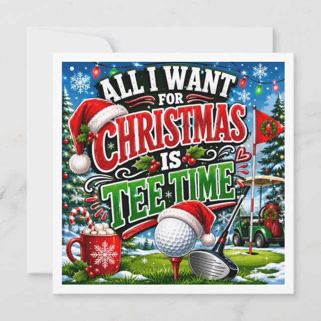 Dicho divertido de Navidad de golf para golfista (Anverso)