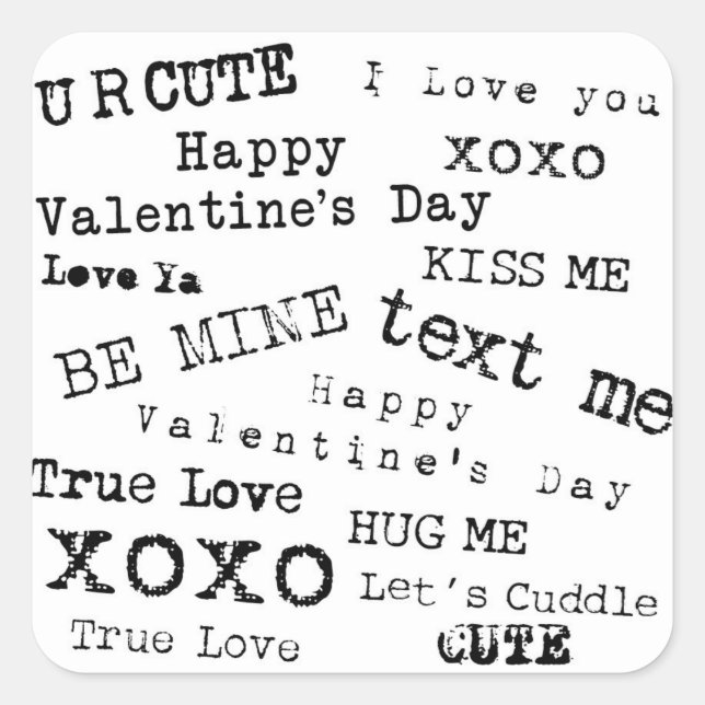 Dichos de corazón de SAN VALENTÍN Calcomanía de an (Anverso)