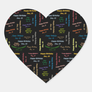 Diciembre, 15 Pegatina de cumpleaños