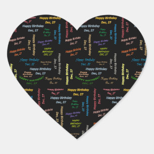 Diciembre, 27 Pegatina de cumpleaños