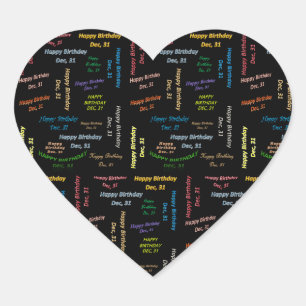 Diciembre, 31 Pegatina de cumpleaños