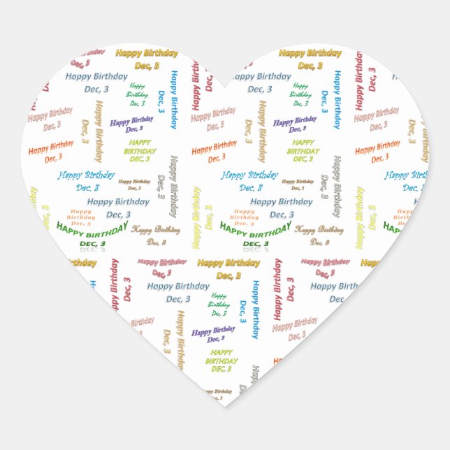 Diciembre, 3 Pegatina de cumpleaños (Anverso)