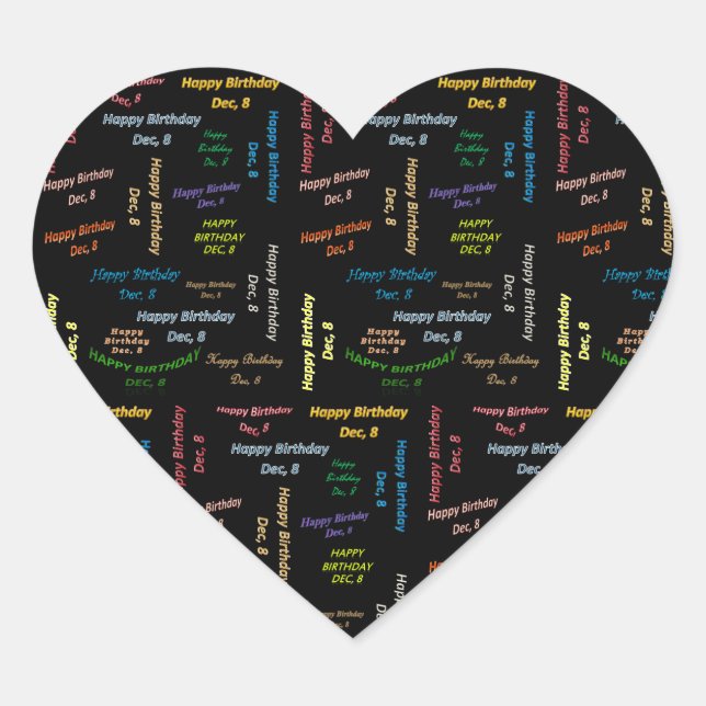 Diciembre, 8 Pegatina de cumpleaños (Anverso)