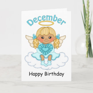 Diciembre Tarjeta de cumpleaños de Birthstone Ange