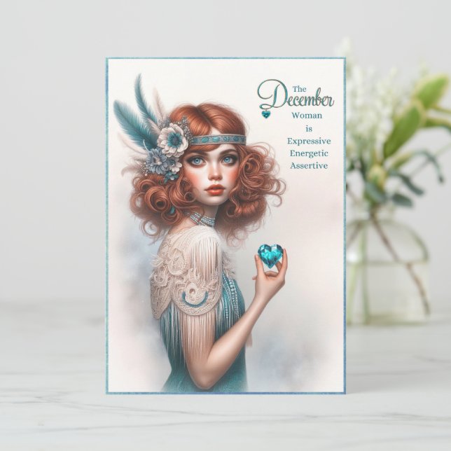 Diciembre Tarjeta Mujer (Anverso de pie)