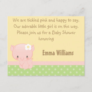 Diddles la invitación de Baby Shower del cerdo de