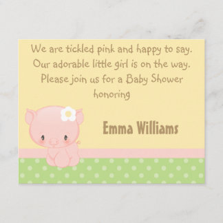 Diddles la invitación de Baby Shower del cerdo de