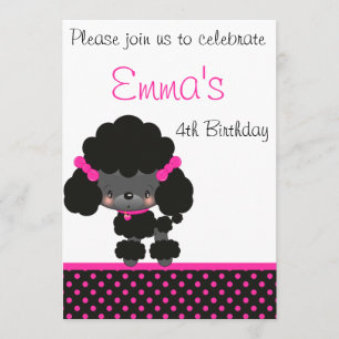Diddles la invitación del cumpleaños del caniche
