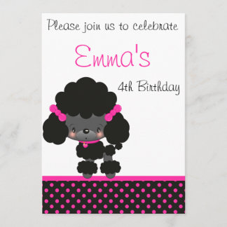 Diddles la invitación del cumpleaños del caniche