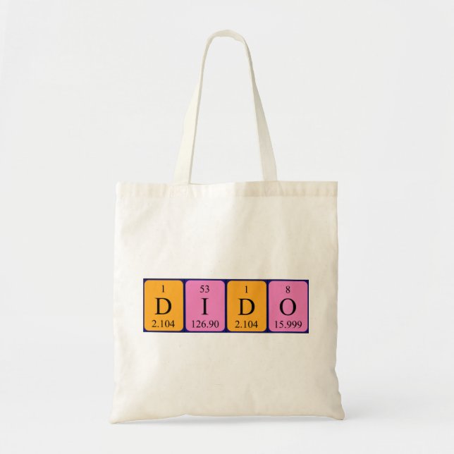 Dido nombre de tabla periódica de la bolsa (Frente)