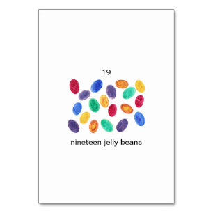 Diecinueve jelly frijoles número de tarjetas flash