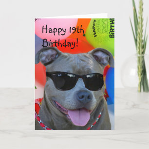 Diecinueveavo tarjeta de felicitación feliz de