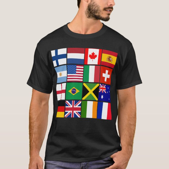 Dieciséis banderas de muchas camisetas de las (Anverso)