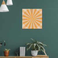 Diente de león, espiral naranja, arte abstracto bo