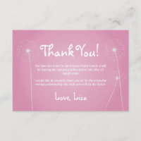 Diente de león rosado, gracias las tarjetas