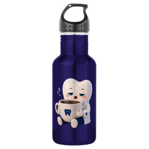 Diente Dormilón Bebiendo Café Botella de Agua Dive