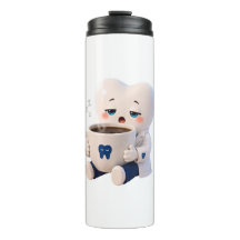 Diente Dormilón Bebiendo Café Botella de Agua Dive