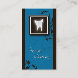 Diente molar azul elegante de la tarjeta de visita