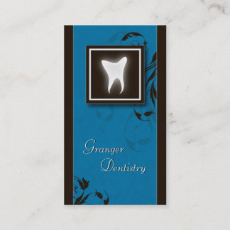 Diente molar azul elegante de la tarjeta de visita