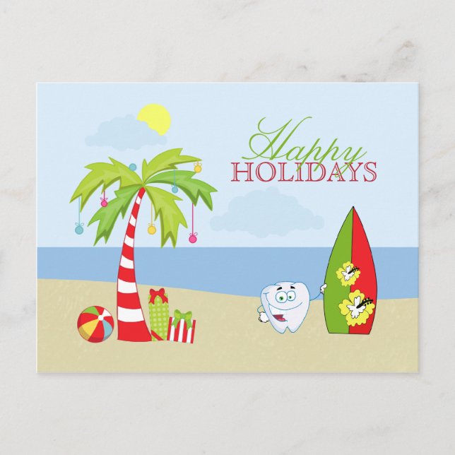 Diente odontólogo de playa Tarjeta de Navidades Fe (Anverso)