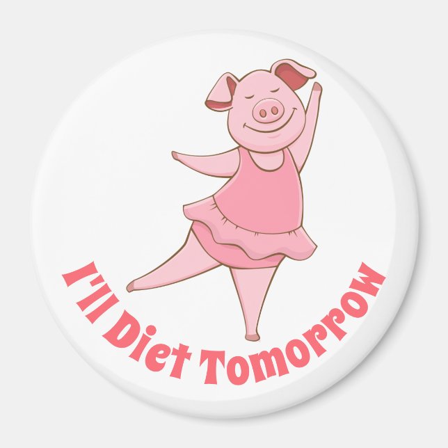 Dieta divertida mañana imán (Frente)