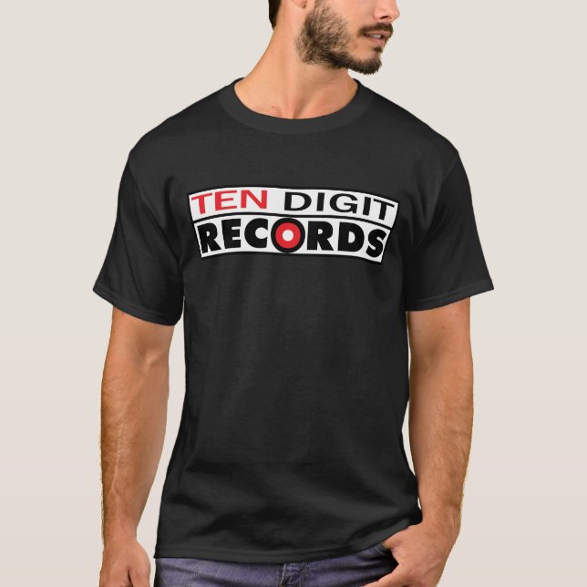 Diez - camiseta negra del dígito (Anverso)