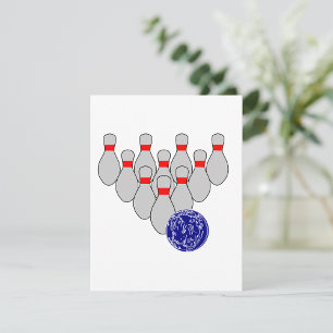 Diez invitaciones de bolos de pines