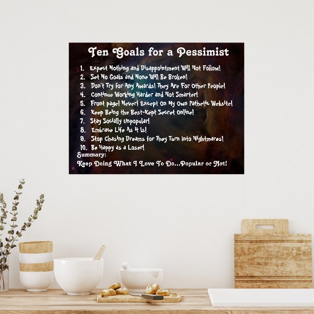 Diez Metas para un Póster Pesimista (Cocina)