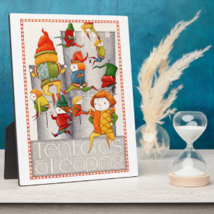 DIEZ SEÑORES A PLACA DE LEAPING 8x10 DE Madera + E