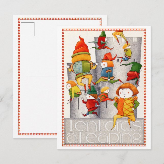DIEZ SEÑORES SALTANDO Tarjeta Postal (Anverso / Reverso)