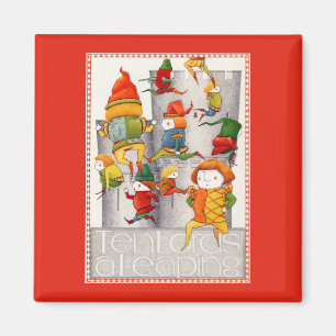 DIEZ SEÑORES UN IMÁN cuadrado DE SALIDA - Rojo