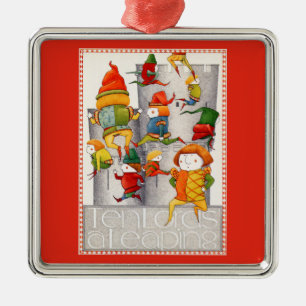 DIEZ SEÑORES UN Ornamento cuadrado premium LEAPING