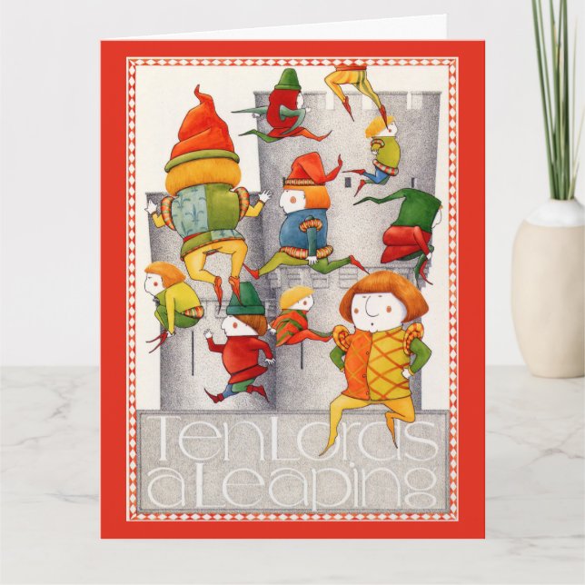 DIEZ SEÑORES Una Tarjeta de Navidades Grandes/Rojo (Anverso)