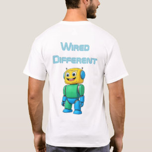 Diferente con cable Camiseta de Robot en negrita