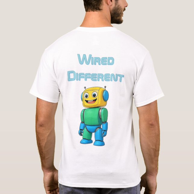 Diferente con cable | Camiseta de Robot en negrita (Reverso)