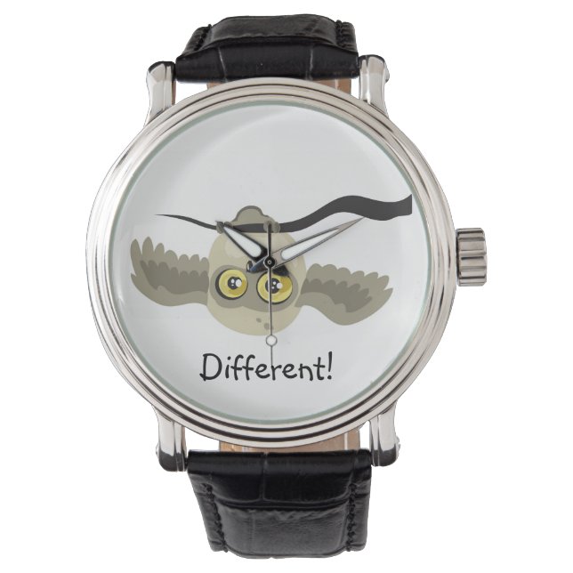 ¡Diferente! Lechuza hacia abajo: reloj de pulsera (Anverso)