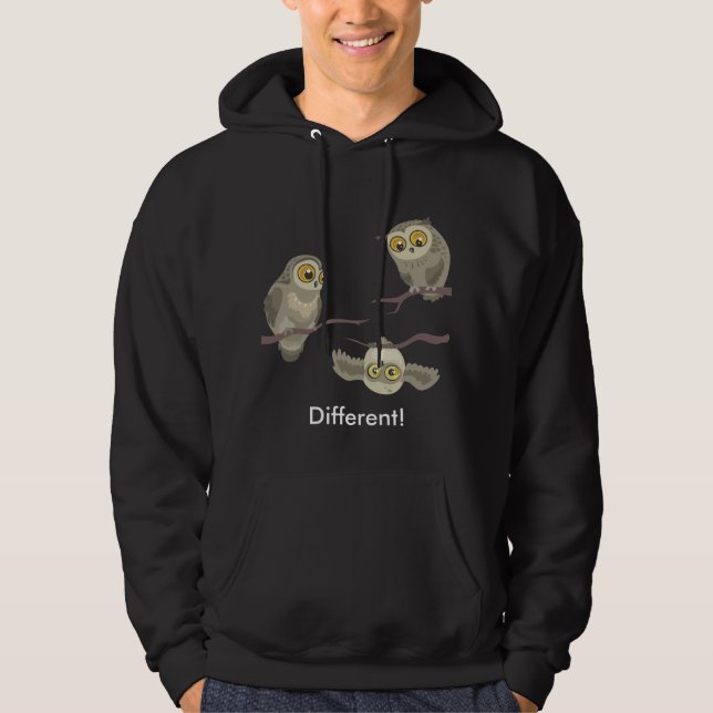 ¡Diferente! Sudadera con capucha al revés del búho (Anverso)
