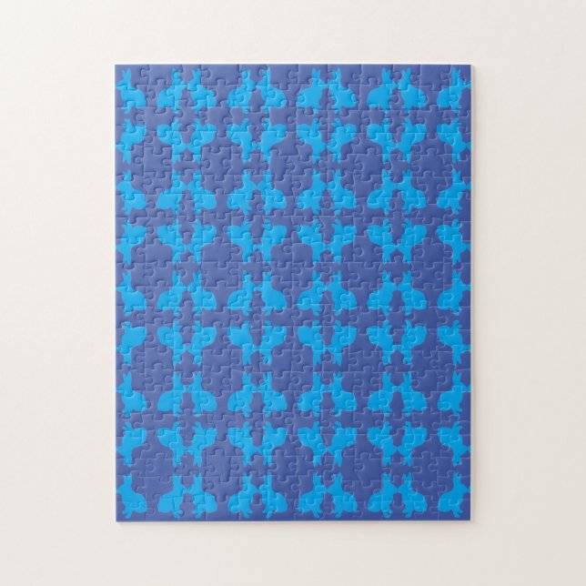 Difficult Modern Blue Bunny Puzzle (Vertical)
