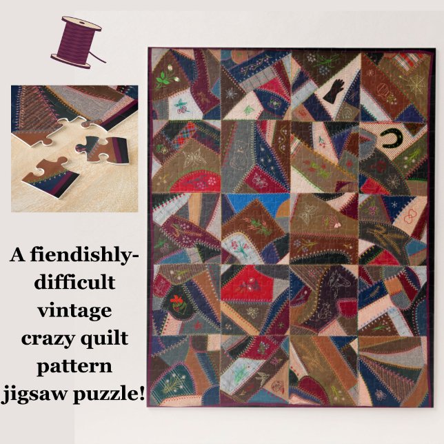 Difícil retazo del rompecabezas del callejón sin s (For puzzle pros! A difficult vintage patchwork crazy quilt pattern jigsaw!)
