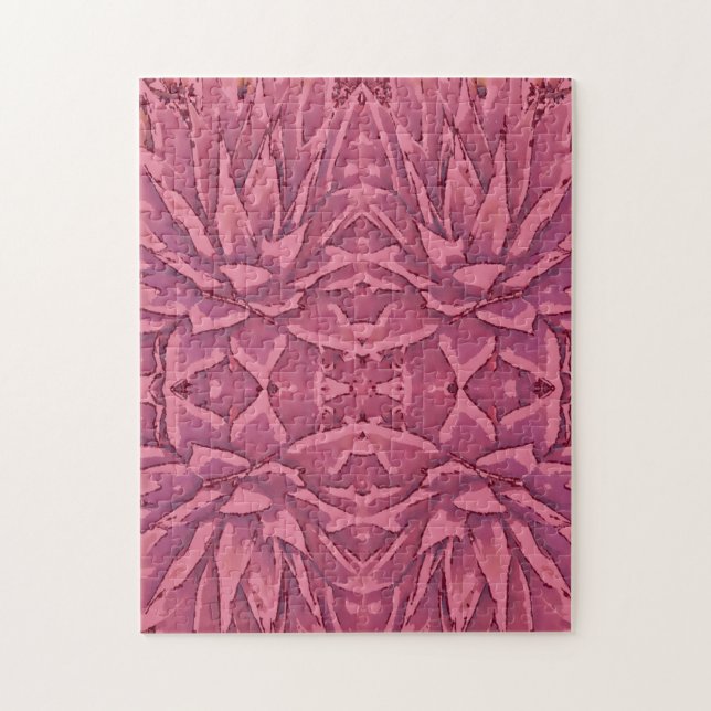 Difícil rompecabezas Agave Kaleidoscope Rojo (Vertical)