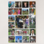 Difícil rompecabezas de Collage de fotos familiar<br><div class="desc">Personalizar este desafiante rompecabezas fotográfico con 18 fotos dispuestas en un diseño de collage de rejilla, con una imagen grande y el resto pequeño. Perfecto para fotos familiares o bodas. Añade tus propias fotos y texto para un regalo hermoso y único. Encarcelar una vez que haya terminado para una pieza...</div>