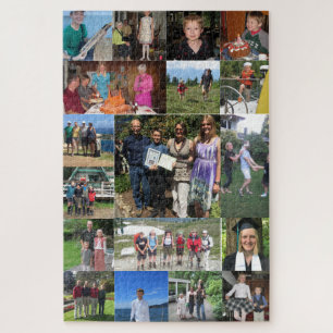 Difícil rompecabezas de collage de fotos familiare