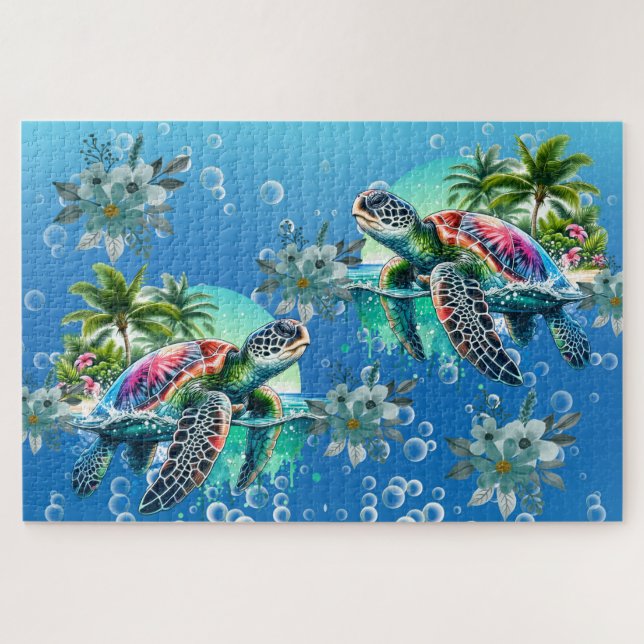 Difícil rompecabezas de tortuga marina singulares (Horizontal)