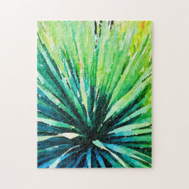 Difícil rompecabezas del desierto verde y azul sot