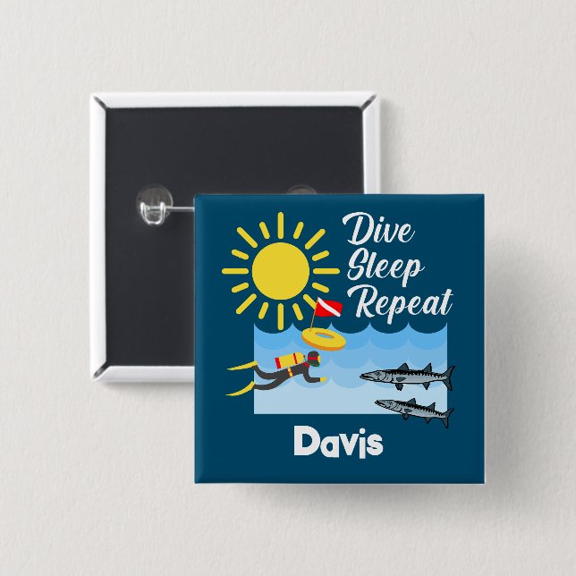 Difundir el diseño de repetición de sueño - botón  (Anverso y reverso)