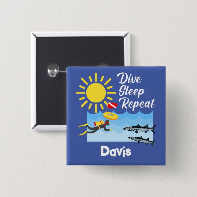 Difundir el diseño de repetición de sueño - botón  (Anverso y reverso)