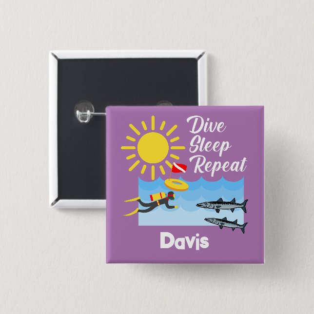 Difundir el diseño de repetición de sueño - botón  (Anverso y reverso)