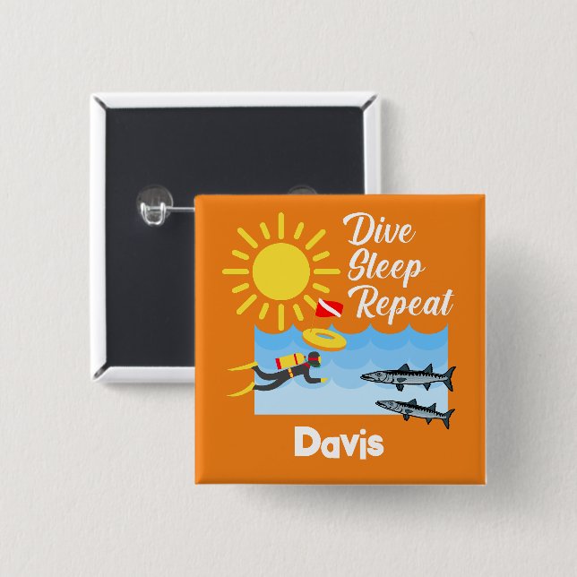 Difundir el diseño de repetición de sueño - botón  (Anverso y reverso)