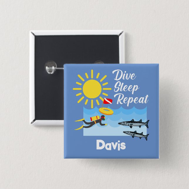 Difundir el diseño de repetición de sueño - botón  (Anverso y reverso)